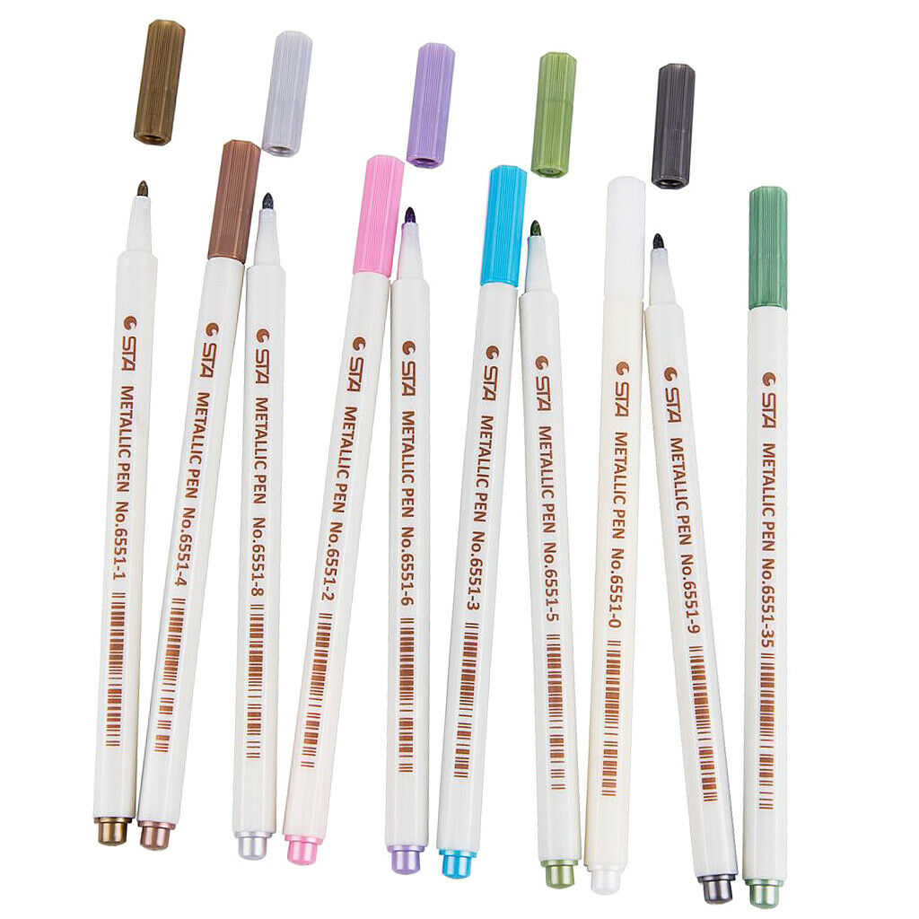10-Piece Multi-purpose Waterproof Permanent Paint Pen Oil Marker Metallic Paint