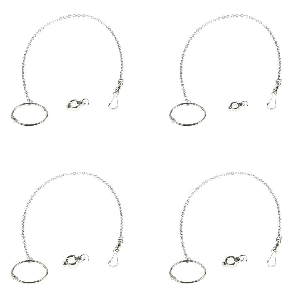 3x Stainless Steel Parrot Eight Bird Anklet Foot Chain