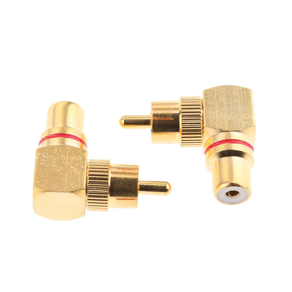 Right Angle Audio Video RCA/Phono Male to Female Adapter Connector 90 Degree