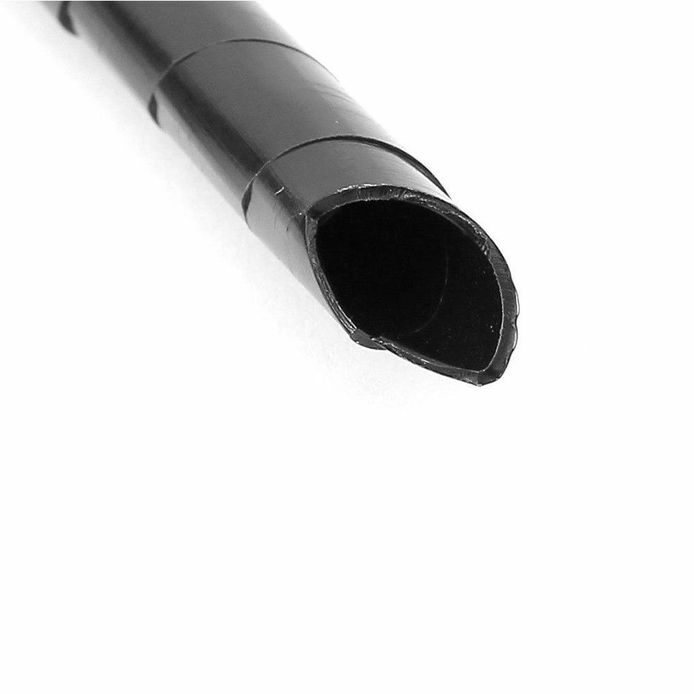 Electrical Wire Cable Protection 8mm Tube Spiral Wrap Hose 13meter Black durable