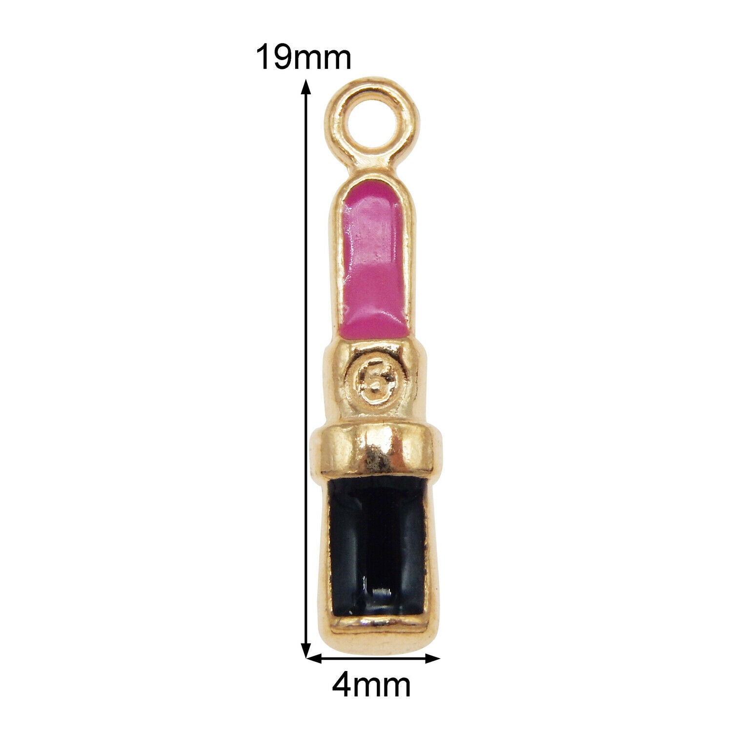 30PCS 19x4mm Mixed Colors Alloy Enamel Rose Lipstick Charms Pendant DIY Findings