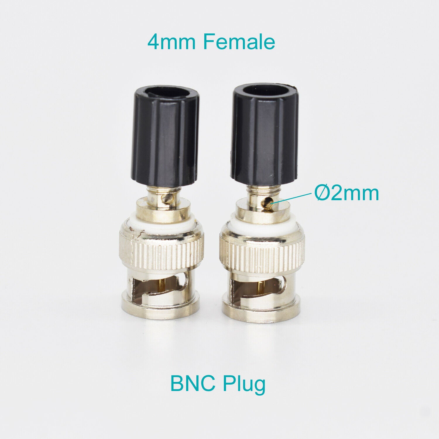 10x Nickel Plated BNC Male To 4mm Banana Female Jack Straight Adapter Connector