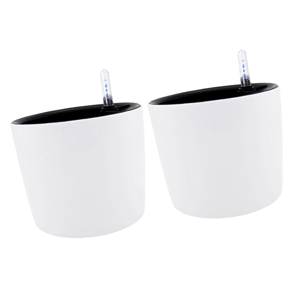 2Pcs 7'' Modern Self Watering Planter Flower Automatic Lazy Flower Planter