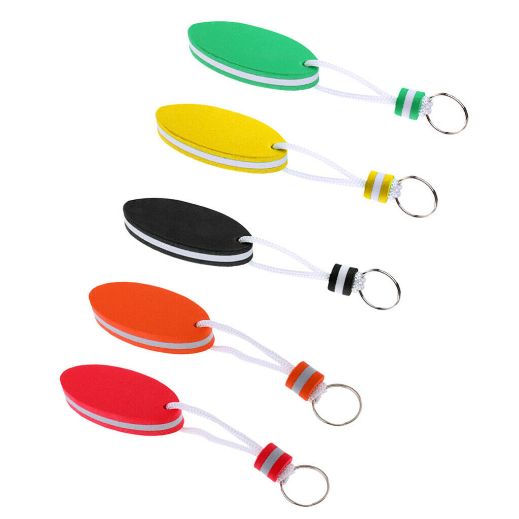 Set of 5pcs Oval EVA Foam Floating Key  Keychain Safety Key Holder