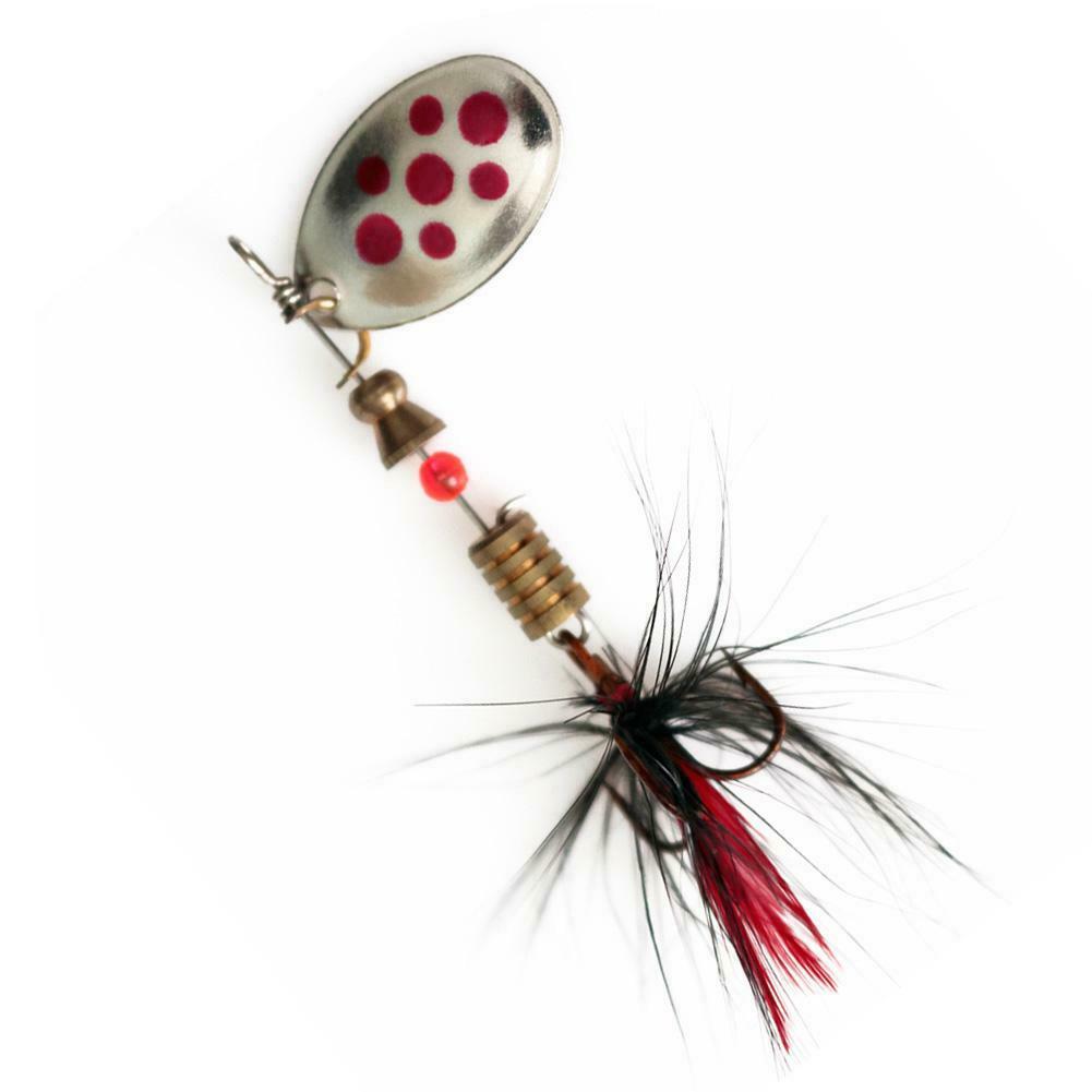 2pcs Spinner Bait Sequin Spoon Wobble Hook Artificial Bait Fishing Tackle @