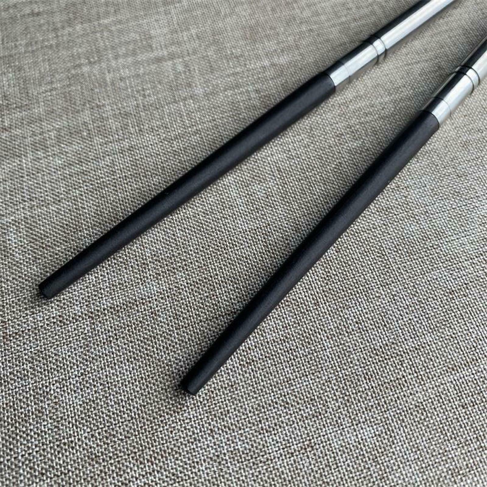 1 Pair Stainless Steel & Ebony Chopsticks, Ultra Lightweight, Super Strong