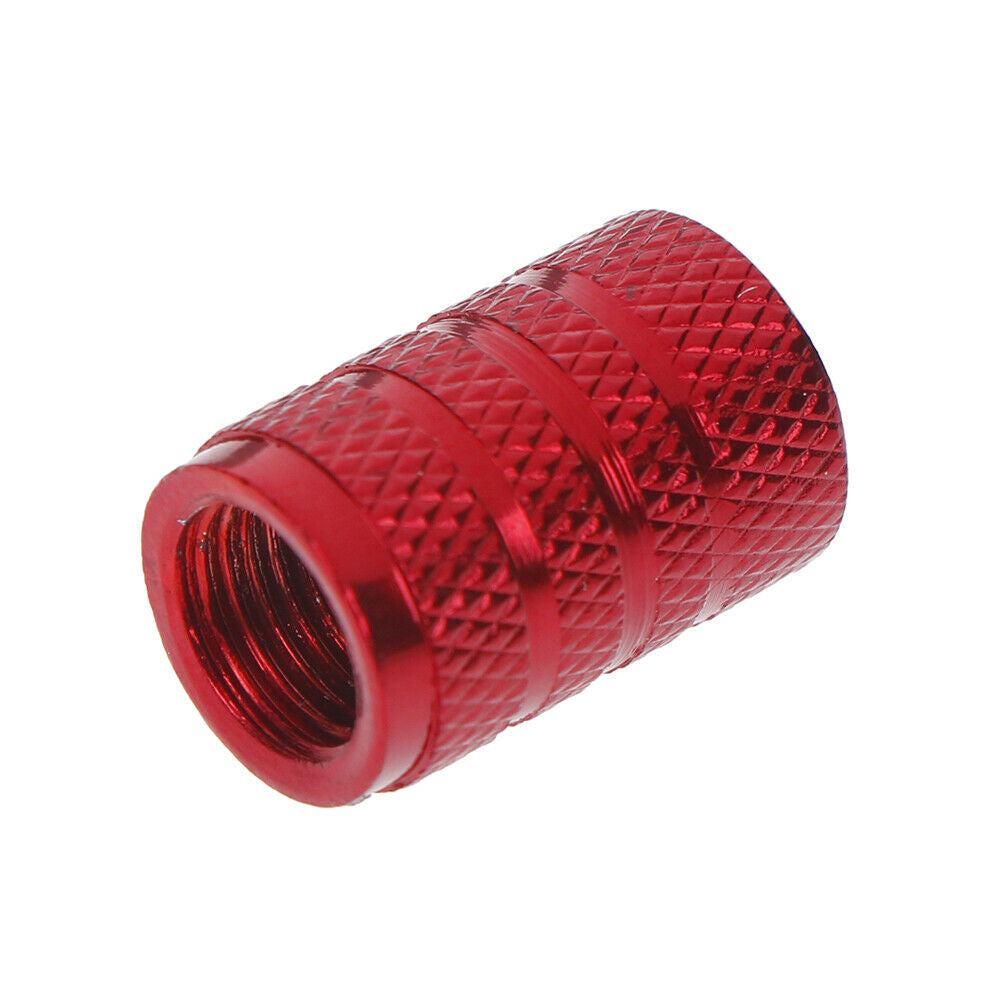 4Pcs Aluminium red car tyres valve stems air dust cover screw cap accesso.l8