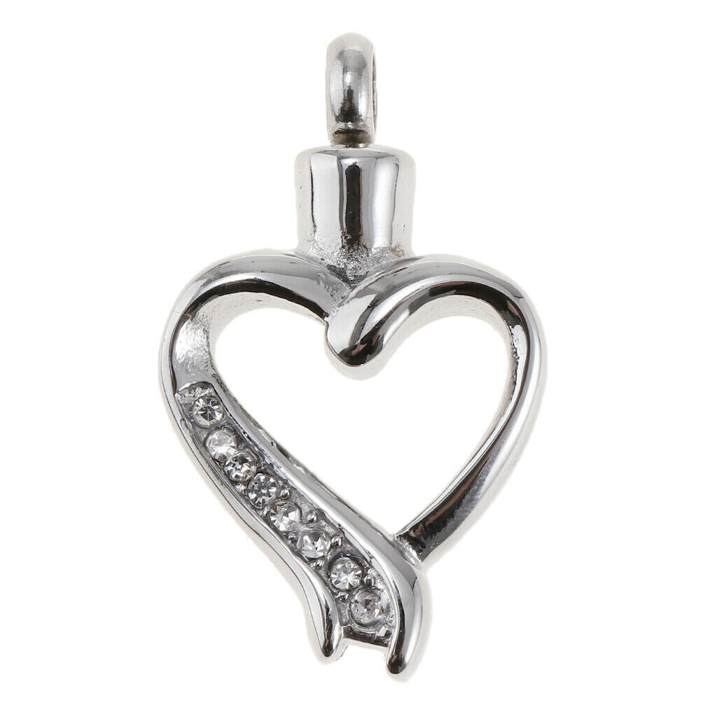 Stainless Steel Heart Frame Cremation Pendant Ash Funeral Memorial Jewellery