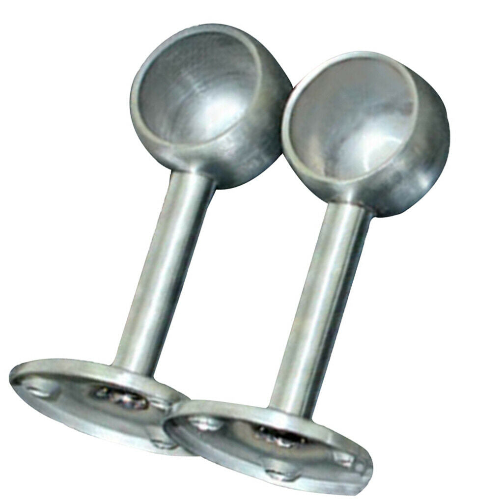 4pcs Stainless Steel Wardrobe Pipe Lever Support Closet Rod Bracket Flange B