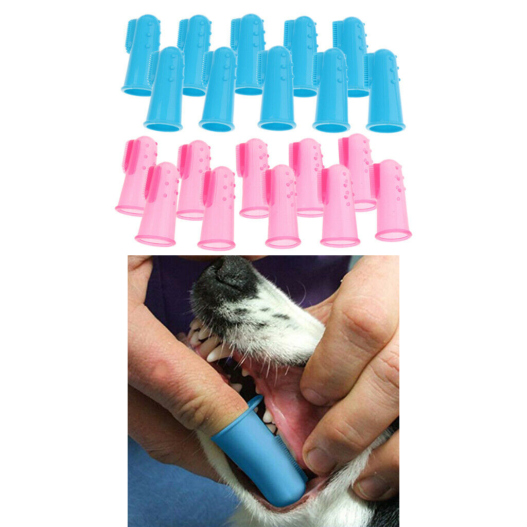 20-Pack Silicone Finger Toothbrush for Dogs Prevent Gum Disease Cat Kitten