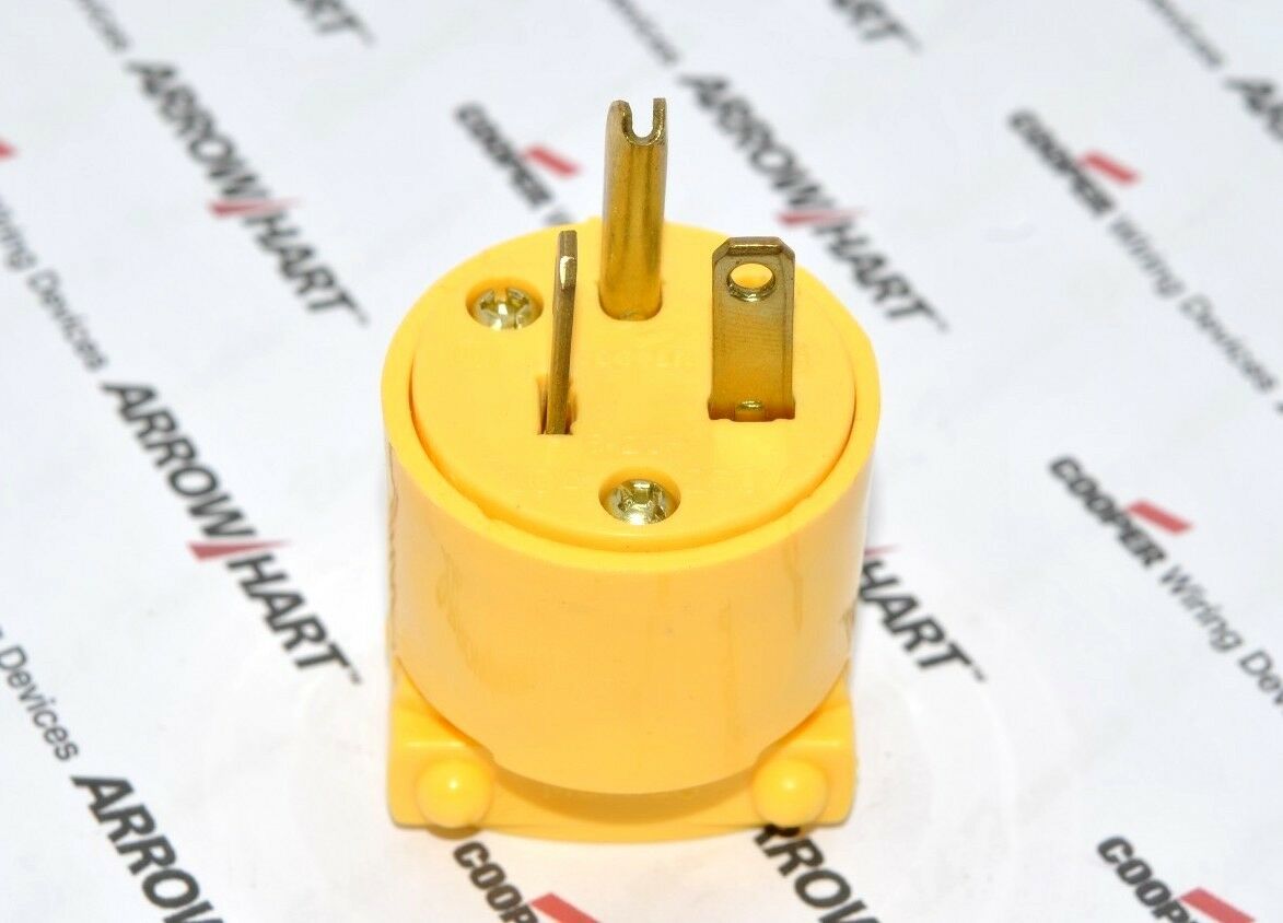 1pcs-COOPER 4509 20A 250V Heavy Duty Grade Thermoplastic Vinyl Plug