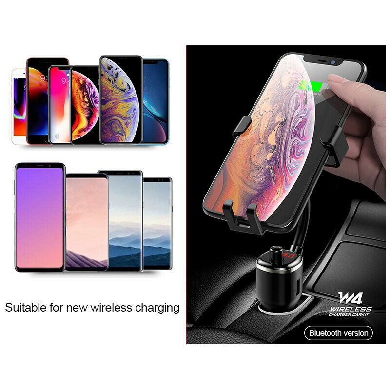 Dual USB QC3.0 Car Phone Charger Holder Bluetooth Cigarette Lighter Interface