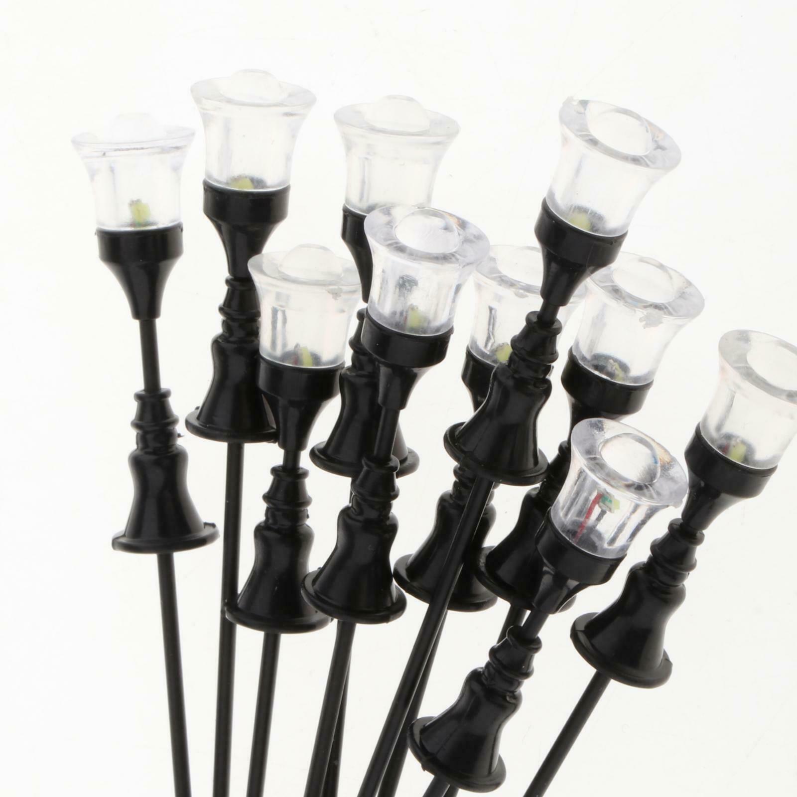 10x  Street Light 12V Railroad Train Led Lights Lamp Post Scale 1:100-1:150