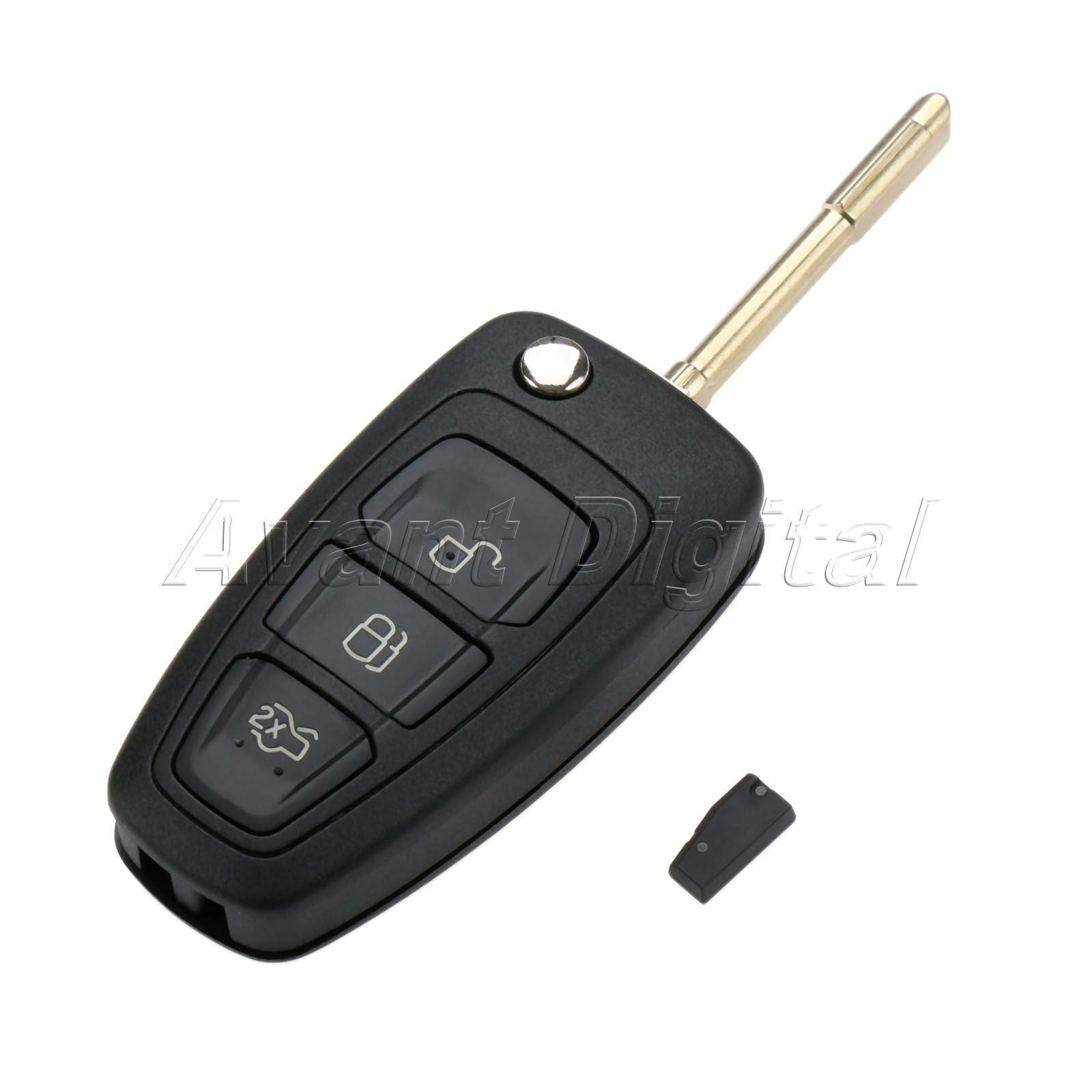 1Pc Remote Key Fob 3 BTN 433MHz 315MHz Folding/Flip Fit For Transit 2000-2006