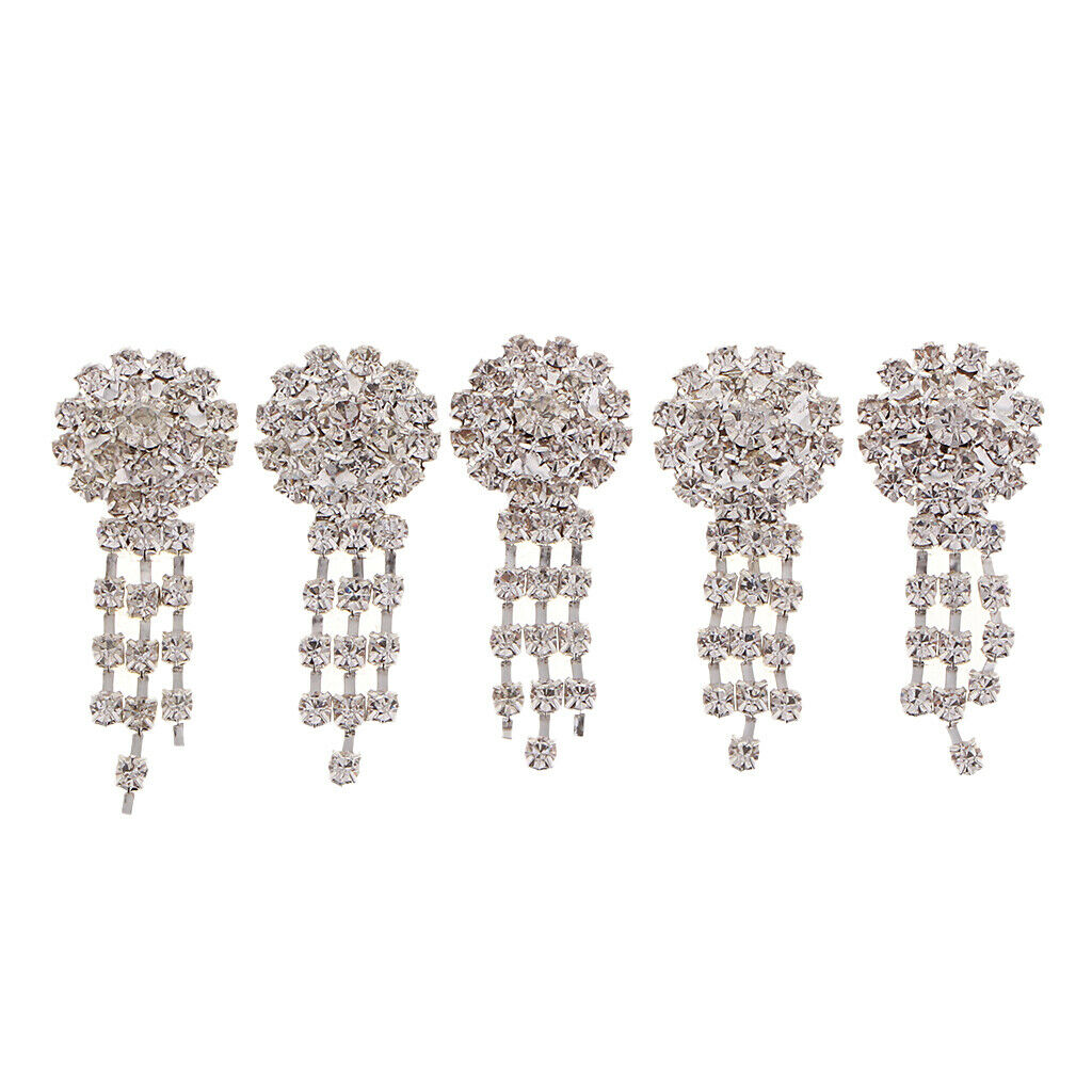 5 Pcs Flower Flatback Sew On Rhinestone Buttons Crystal Accessories For DIY