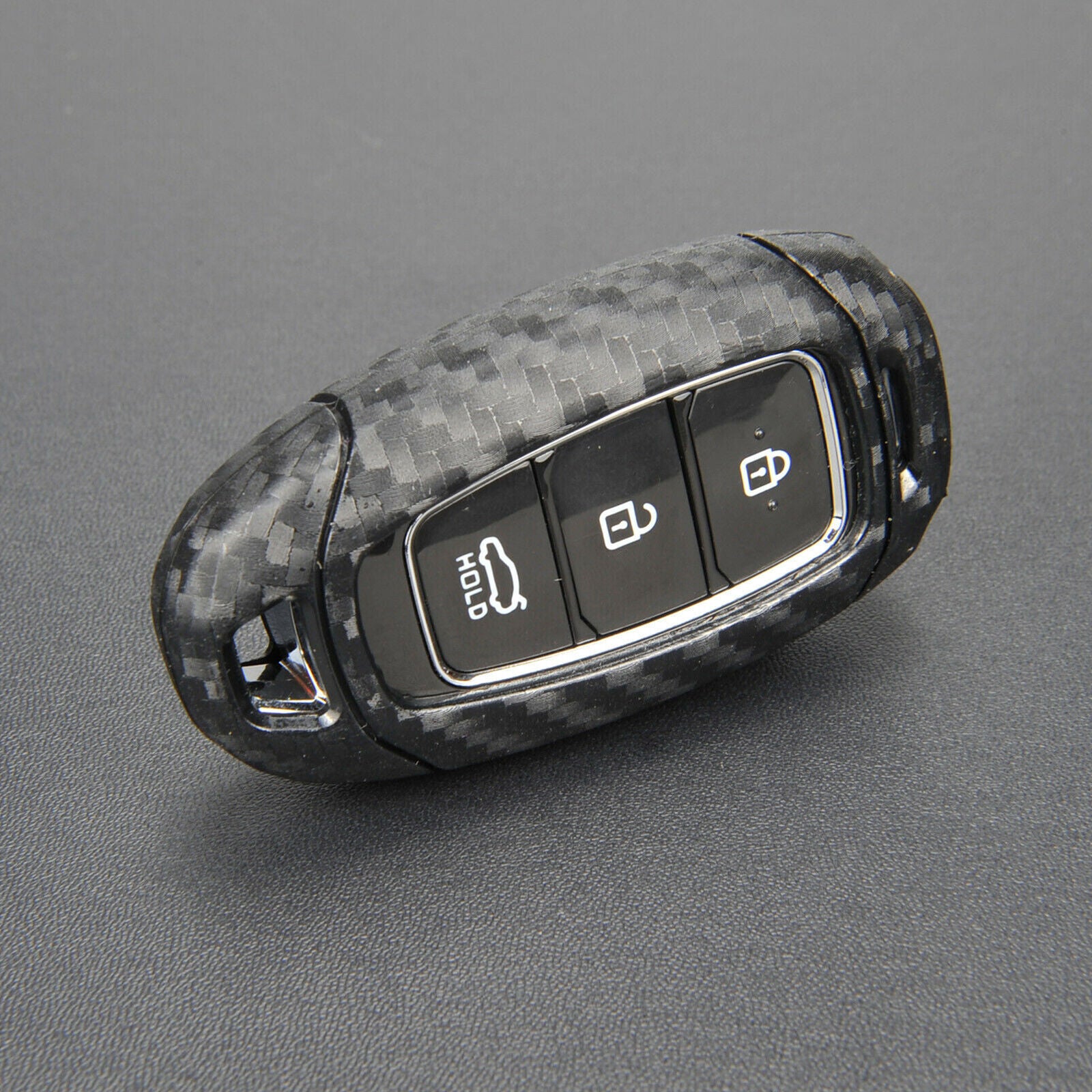 For Hyundai Accent/Santa Fe/Veloster/i30 Carbon Fiber Smart Key Chain Case Cover