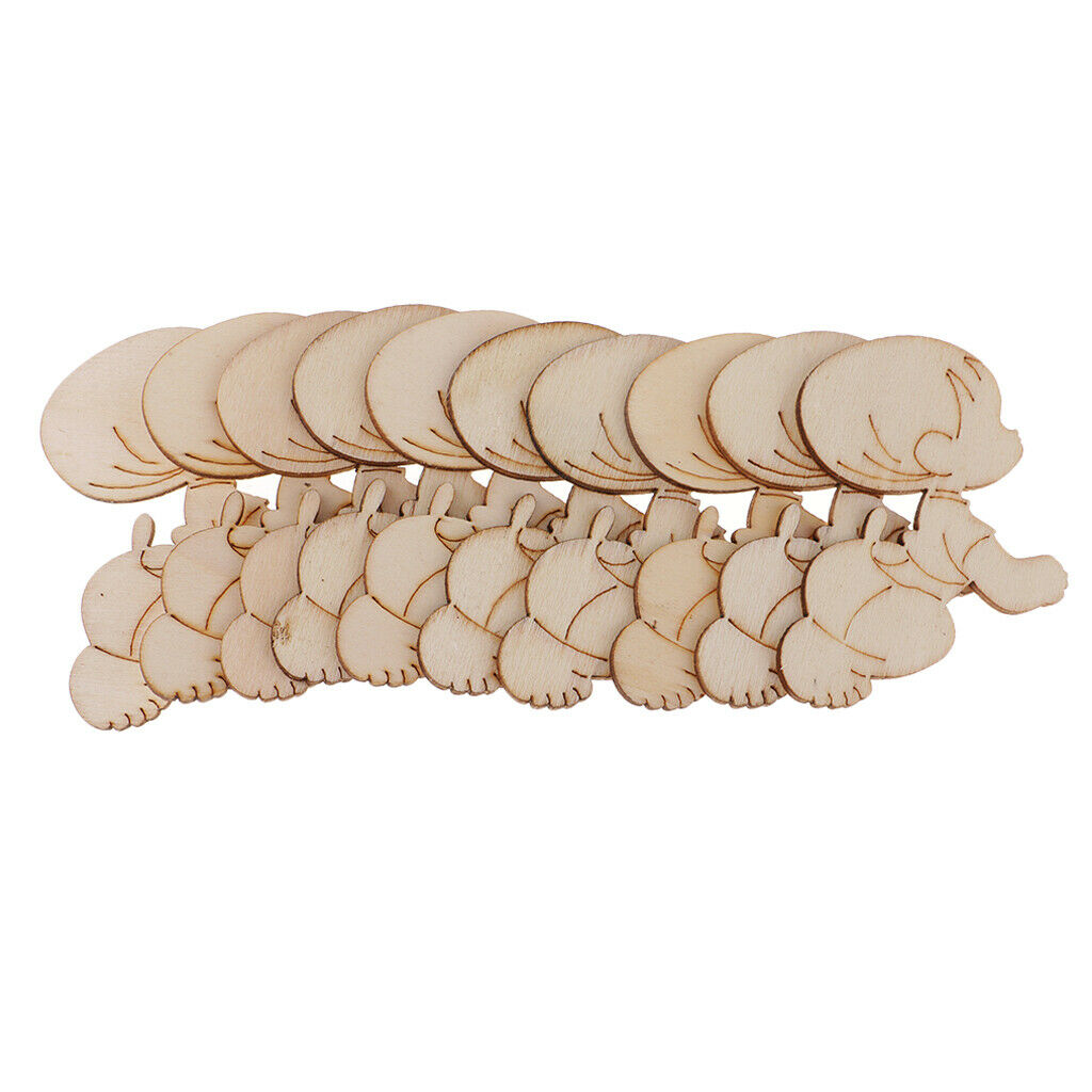 10 pieces wood cutouts baby shapes natural wood slices wood