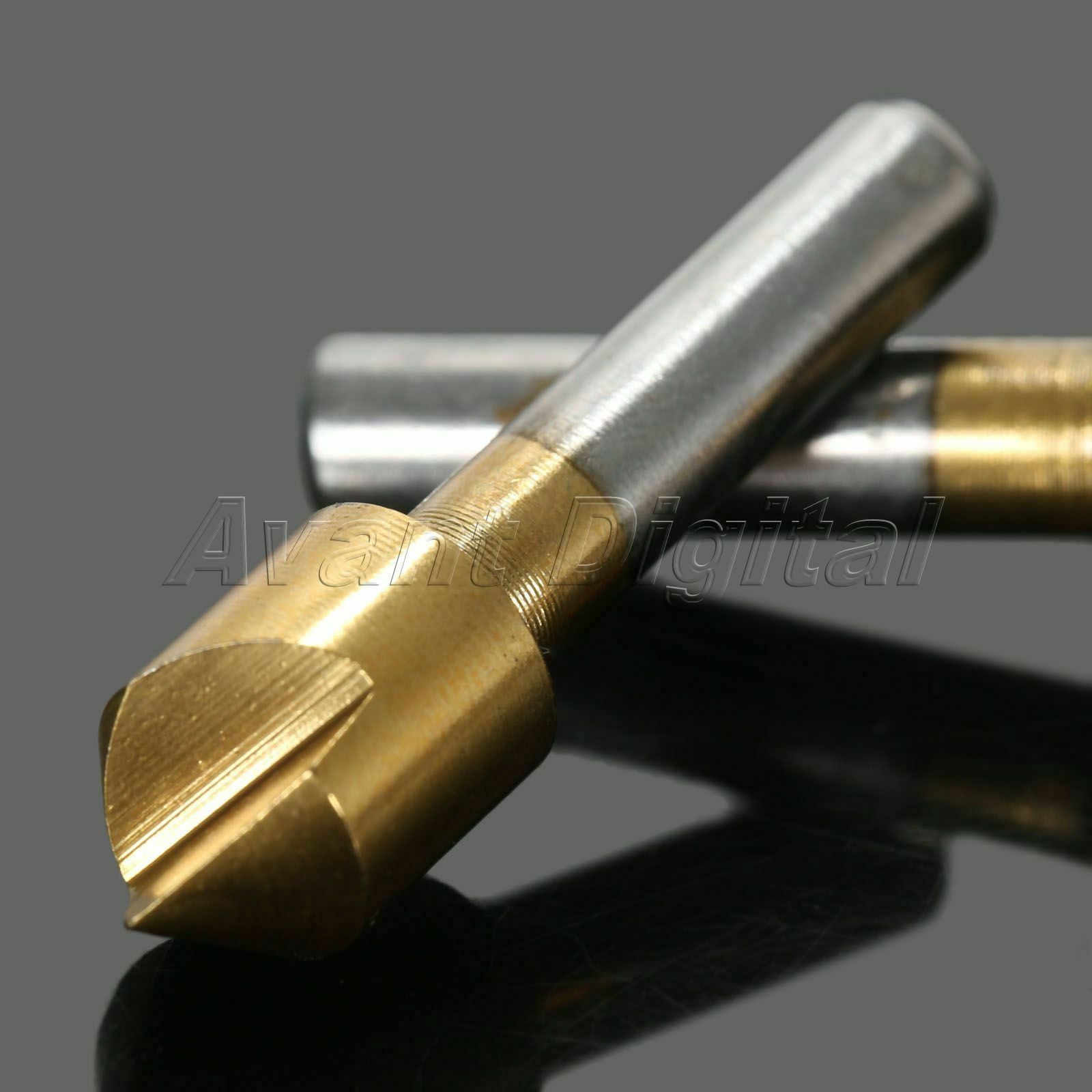 6-19mm Countersink Drill Bits Titanium Coated 1 Flue Chamfer End Mill Cutter 5pc