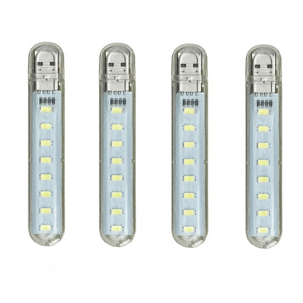 Mini Pocket USB LED Night Light 8 LEDs 5V Bulb Lamp for Reading White