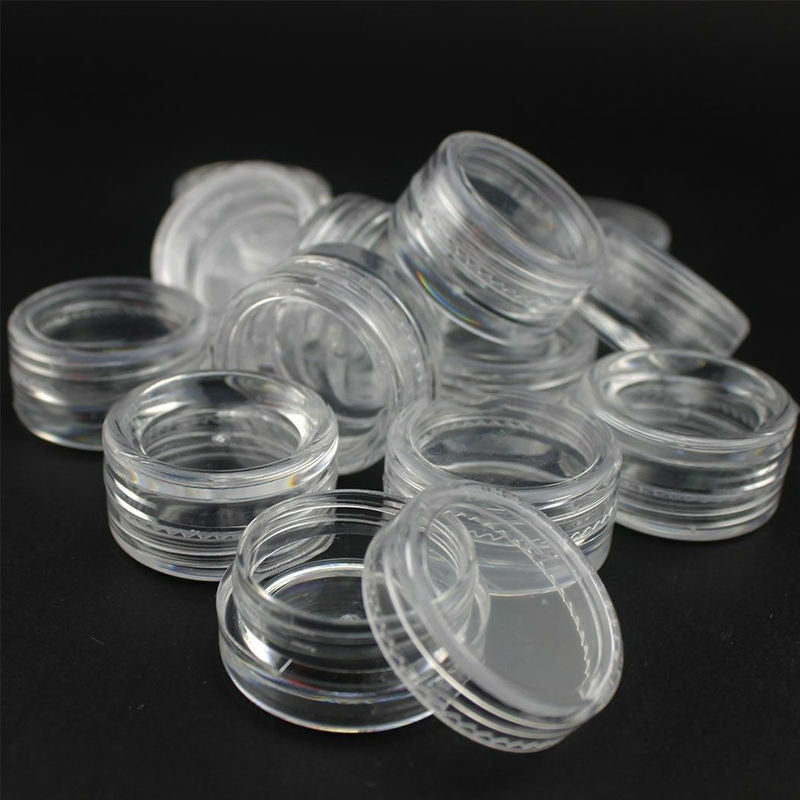 50X Clear Plastic Cosmetic Sample Container 5g Jars Pot Small Empty Portable