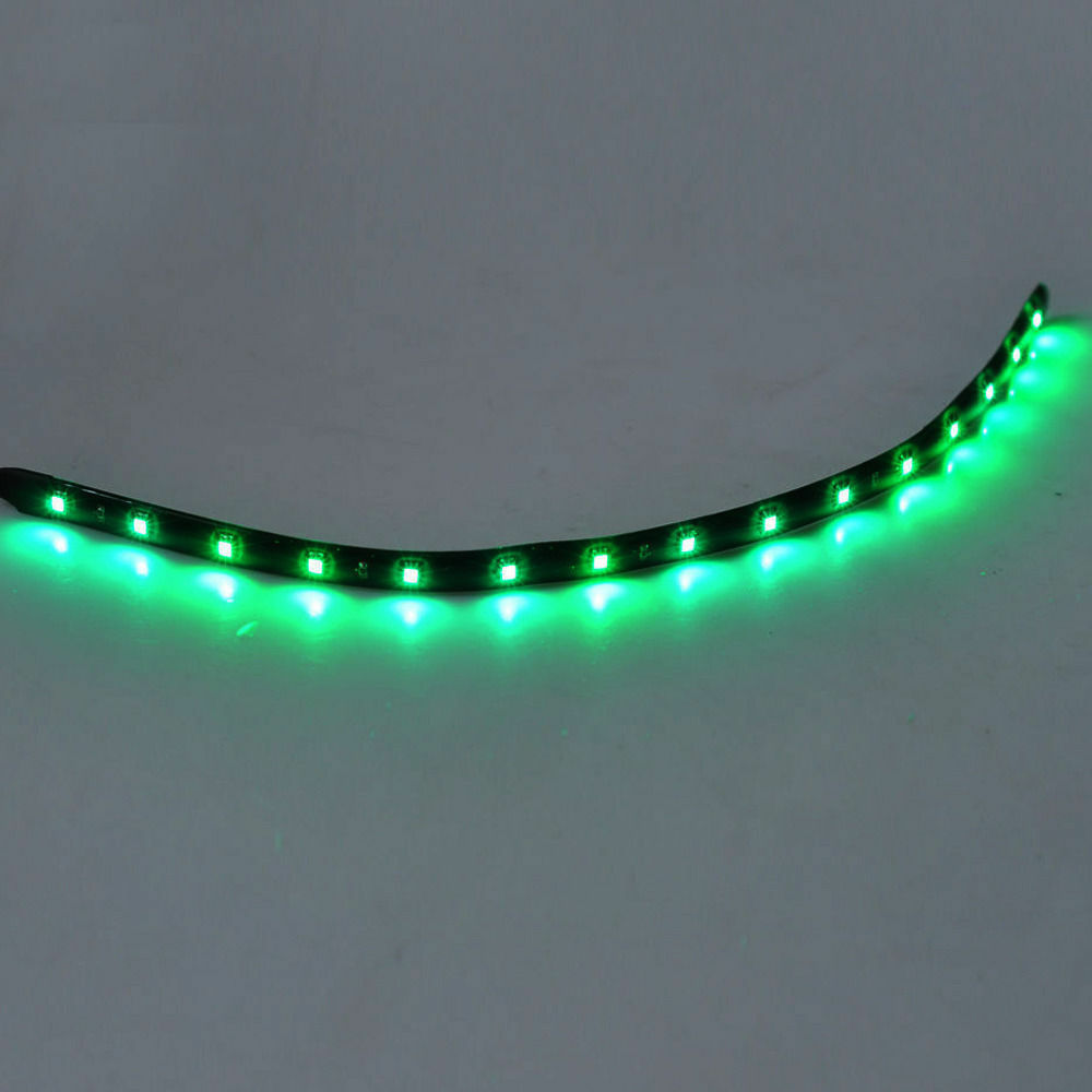 Green 4pcs 30CM/15 LED Car Motors Truck Flexible Strip Light Waterproof 12V BDAU