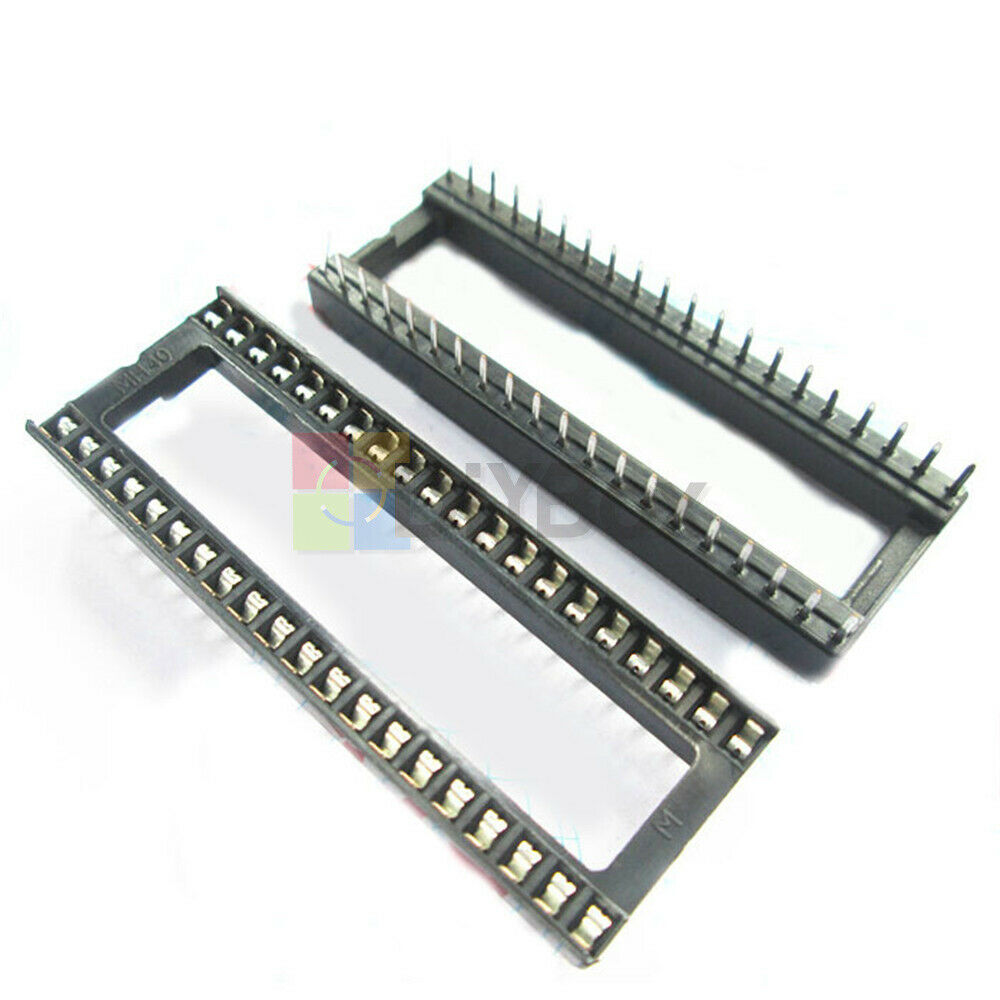 10PCS 40Pin DIP IC Socket Adaptor Solder Type 2.54mm Pitch Dual Wipe Contact