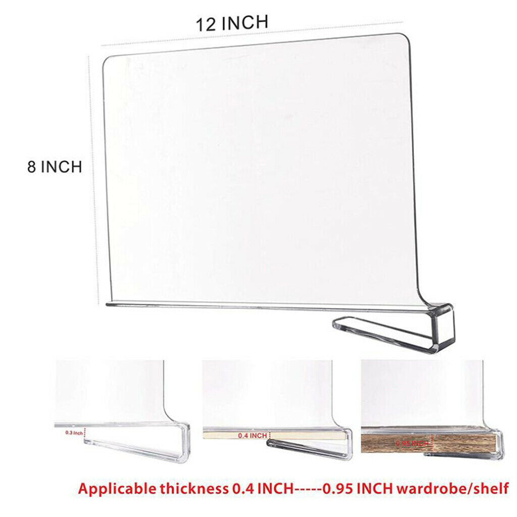 No-Slip Acrylic Shelf Dividers Cabinet Storage Divider Invisible Organizer