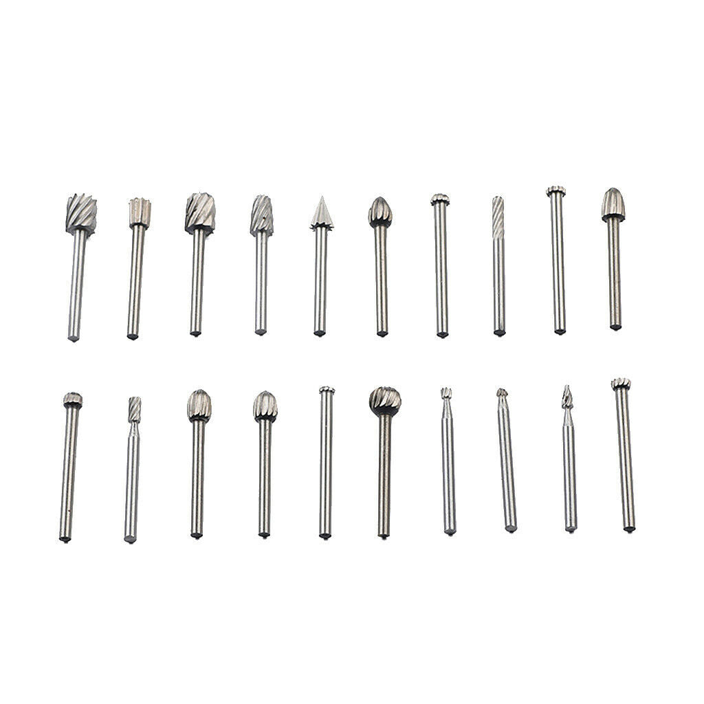 20pcs 1/8 Hex Shank Rotary Burr Set HSS Rotary  Burr Grinder Rotary Tool