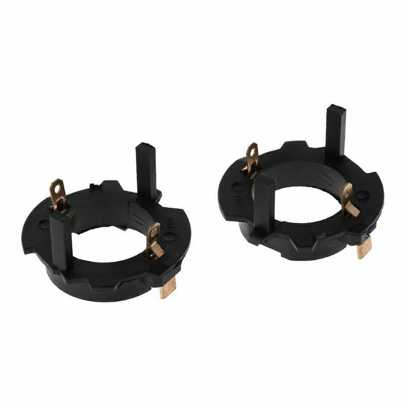 2Pcs Car Black Led H7 Headlight Bulbs Adapters Holders Base For Golf 5 Jetta MK5