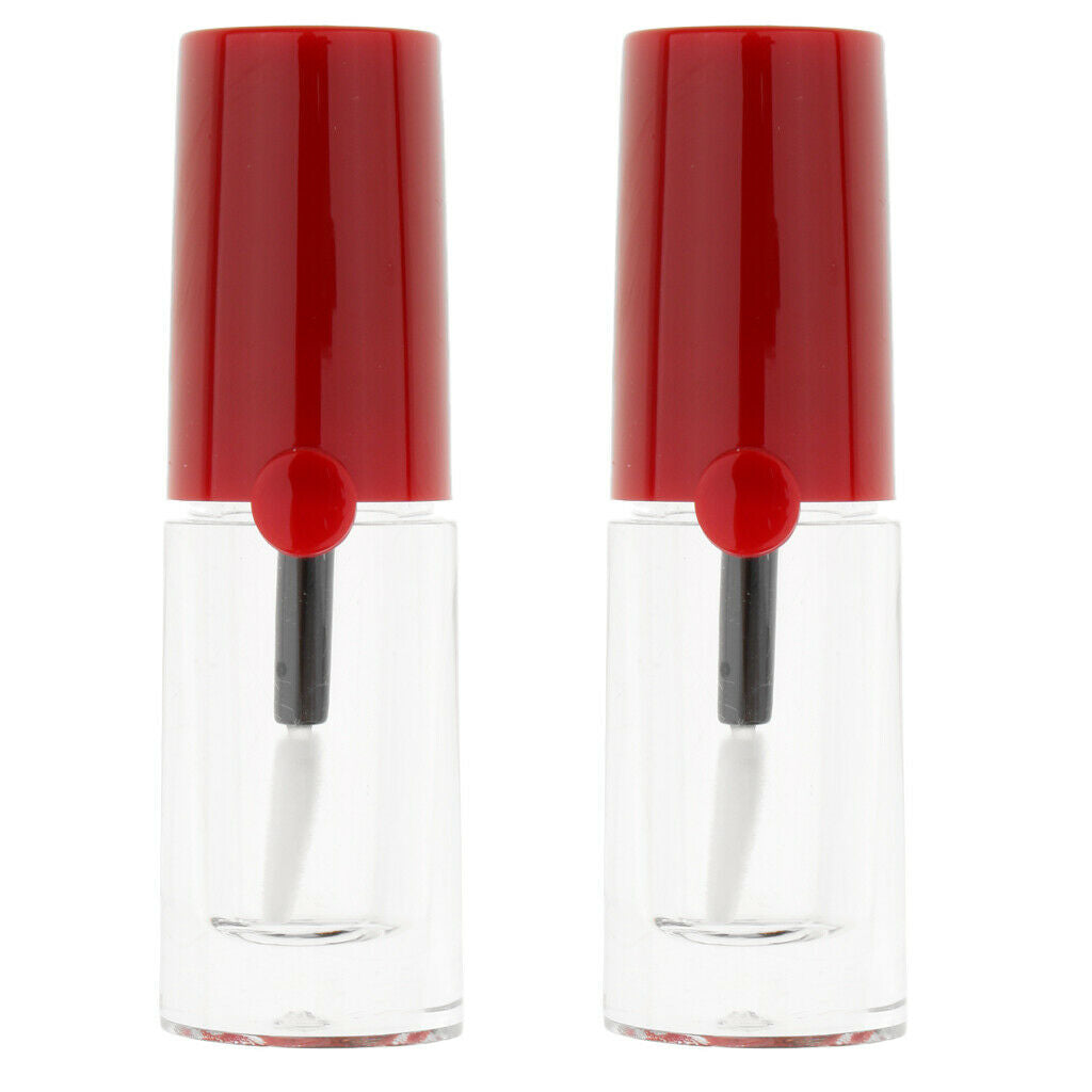 2 Pcs 5ml Clear Empty Lip Gloss Containers, Mini Refillable Travel Lip Gloss Lip