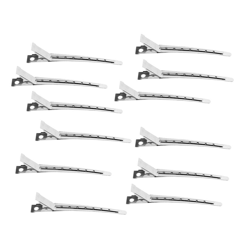 24x Metal Hair Grip Clips Hairdressing Hair Styling Sectioning Curling