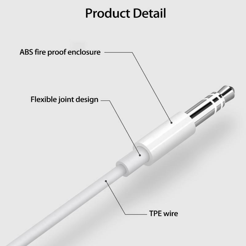 3.5 mm Male to 3.5mm Male Aux Cable Audio Connecting Cord 1M/3.3FT for Androids