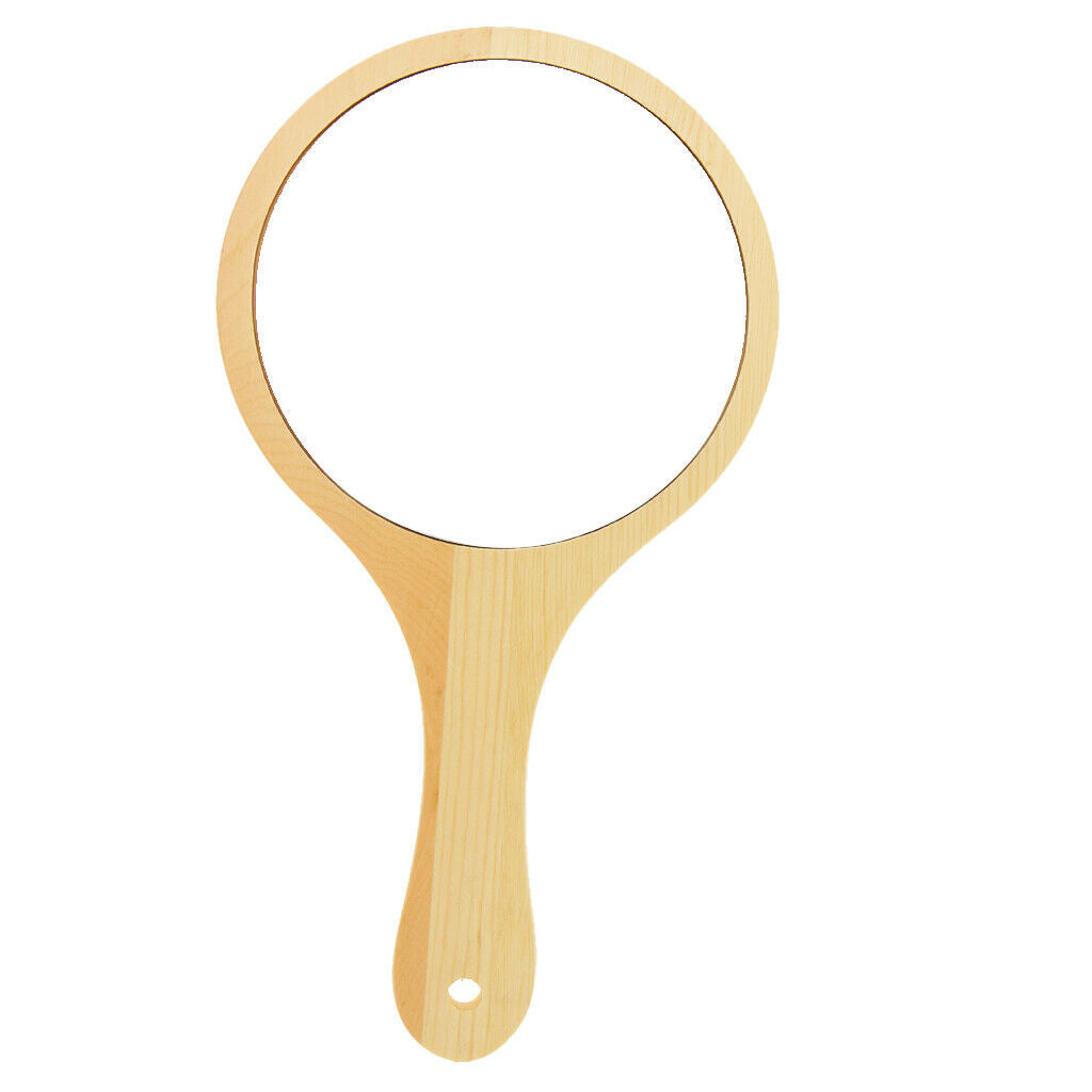 Portable Wooden Hanging Mirror Hand Mirror Professional Hairdressing Comb Hair