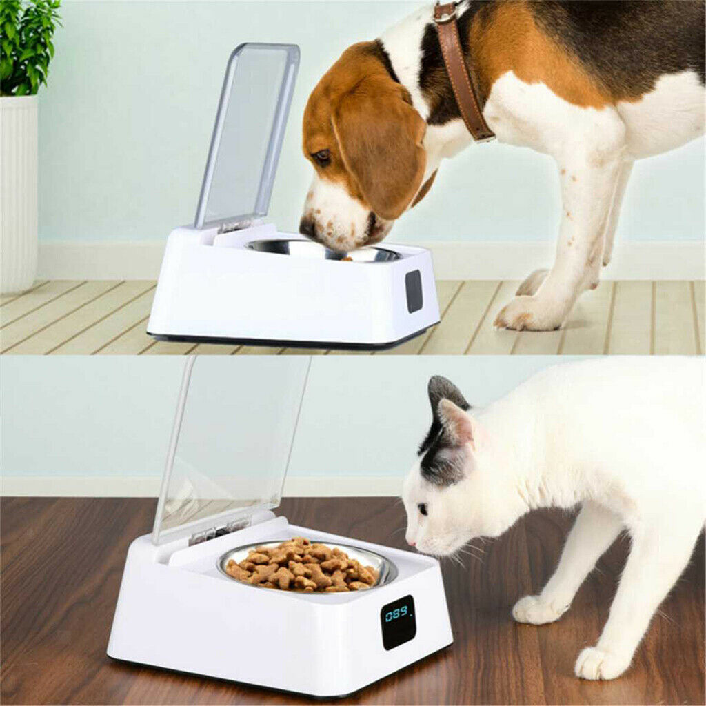 Dog Cat Automatic Smart Infrared Sensor Food Dispenser Bowl Pet Feeder White