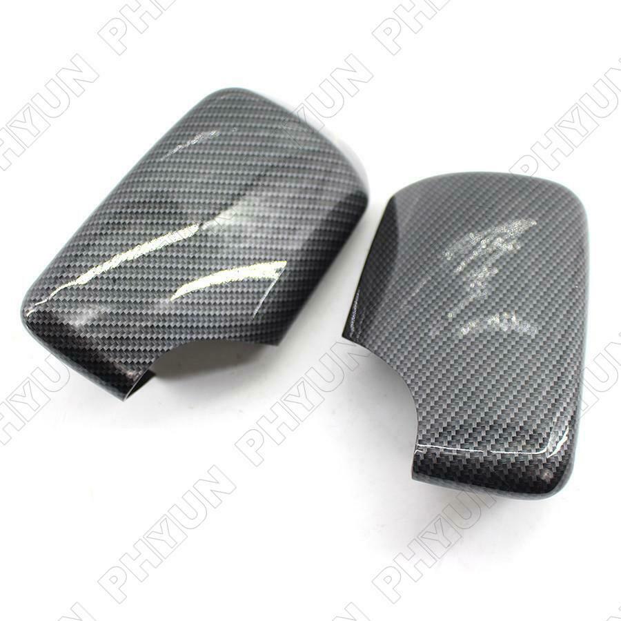 2x Car Door Mirror Cover Cap Carbon Fiber Style For BMW E46 3 Series 1998-2005