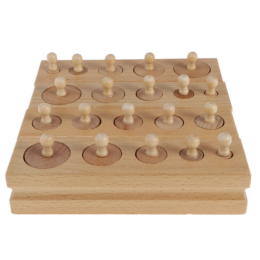 Knobbed Cylinders Blocks Gifts Manipulative Math Skills Set Game Motor Skill
