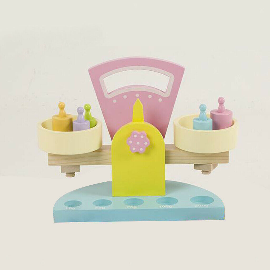 Wooden Balance Scale Kids Toddler Educational Toys Early Learning Toys