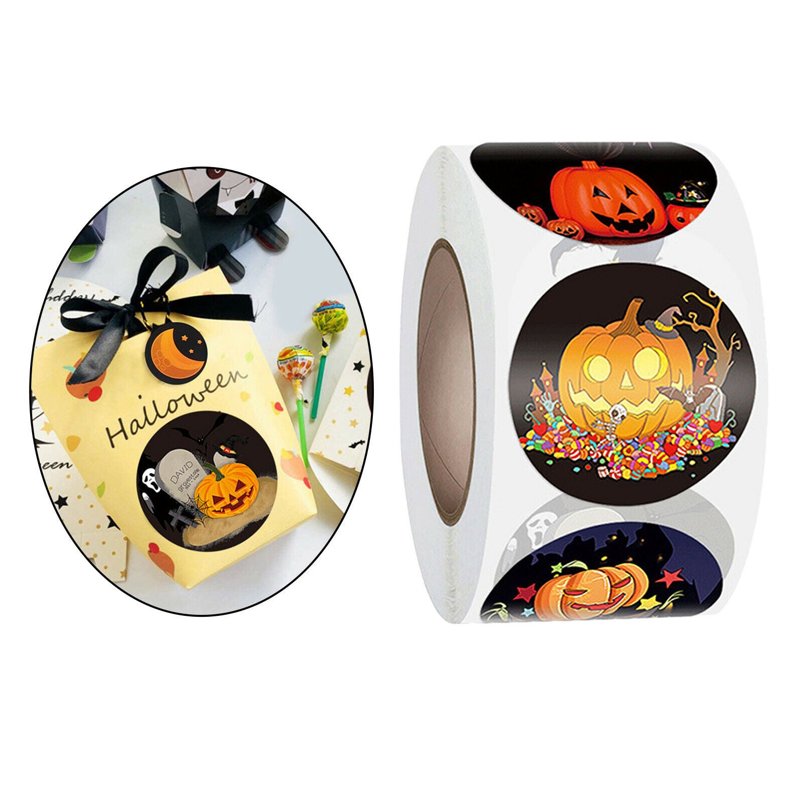Halloween Stickers Self-Adhesive Labels Seal Gift Tags Party Gift Wrapping