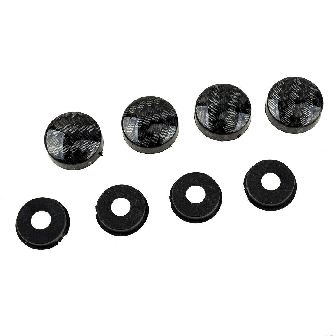 Car 8x Carbon Fiber Style Bumper License Plate Nut Bracket Clip Screw Grommet