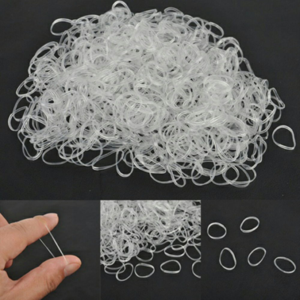 500Pcs Girl Mini Small Clear Rubber Hair Elastic Braids Plaits Braiding Band Tie