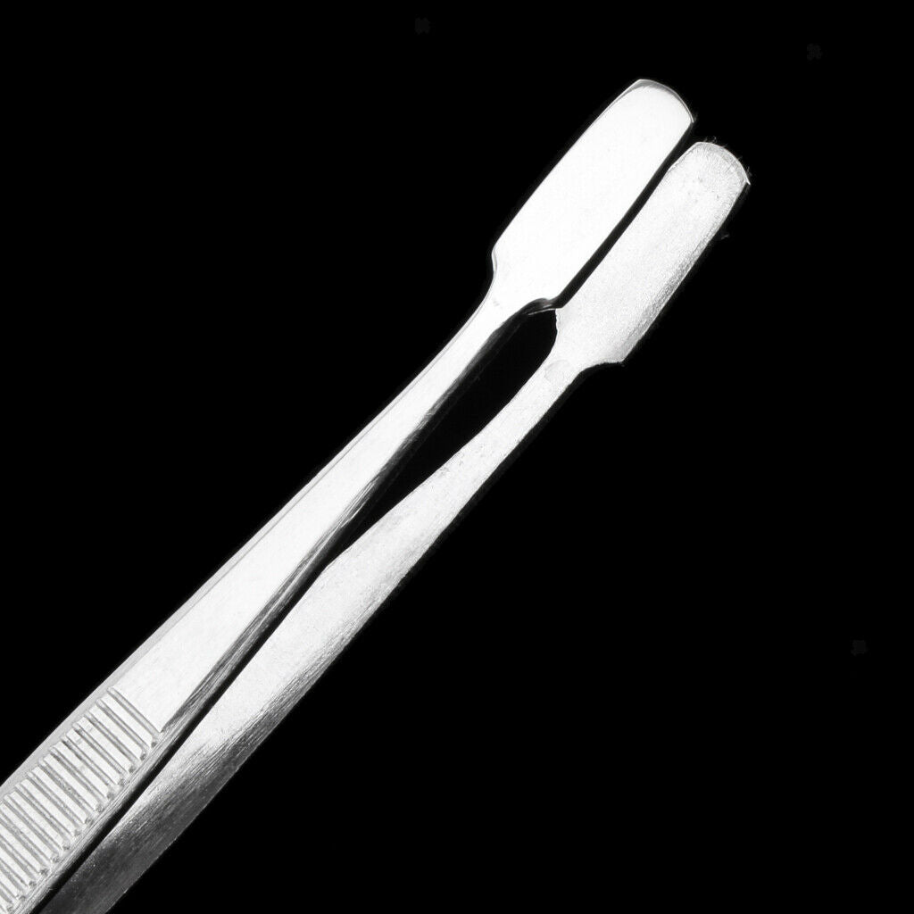 2Pcs Eyelash Tweezers Curved Flat Clip Extension False Lash Applicator Clamp Set