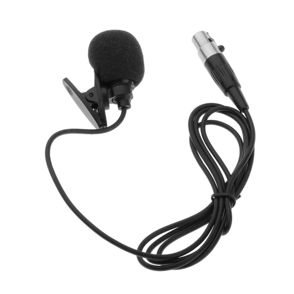 2x Pro 3/4Pins Clip On Lapel Mini Microphone Wireless Condenser XLR Lavalier Mic