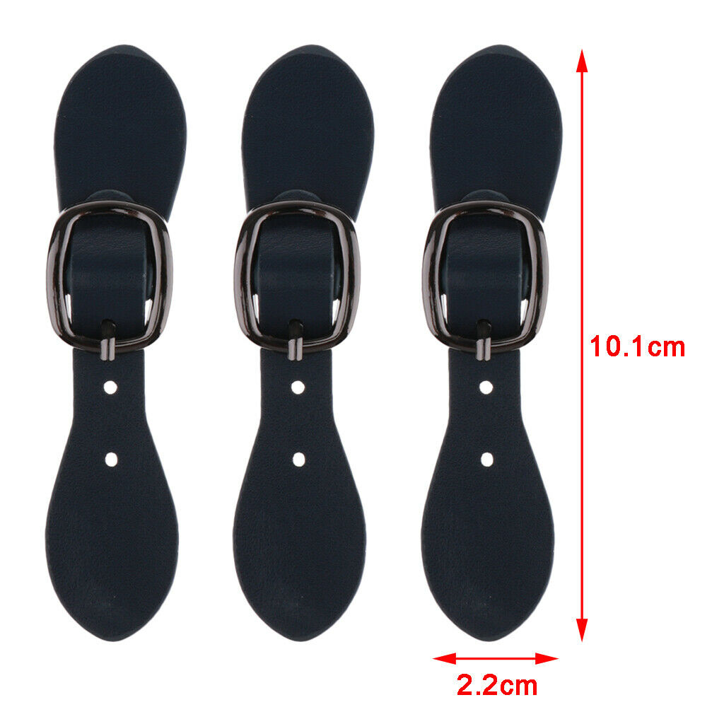 3X PU Leather Buckles Bag Making Fastener Snap Sew on Clasp Black