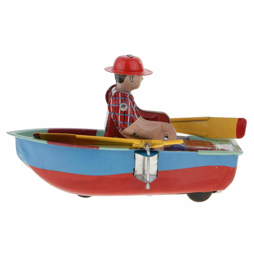 Novelty Retro Wind Up Rowing Boat Metal Metal Mechanism Toys