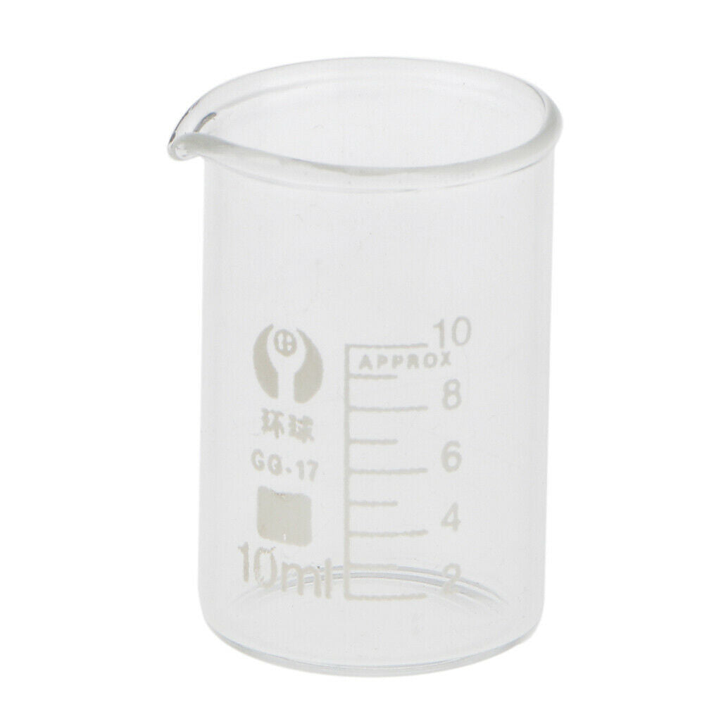 10ml Laboratory Borosilicate Glass Beaker Measuring Cup Lab Glassware