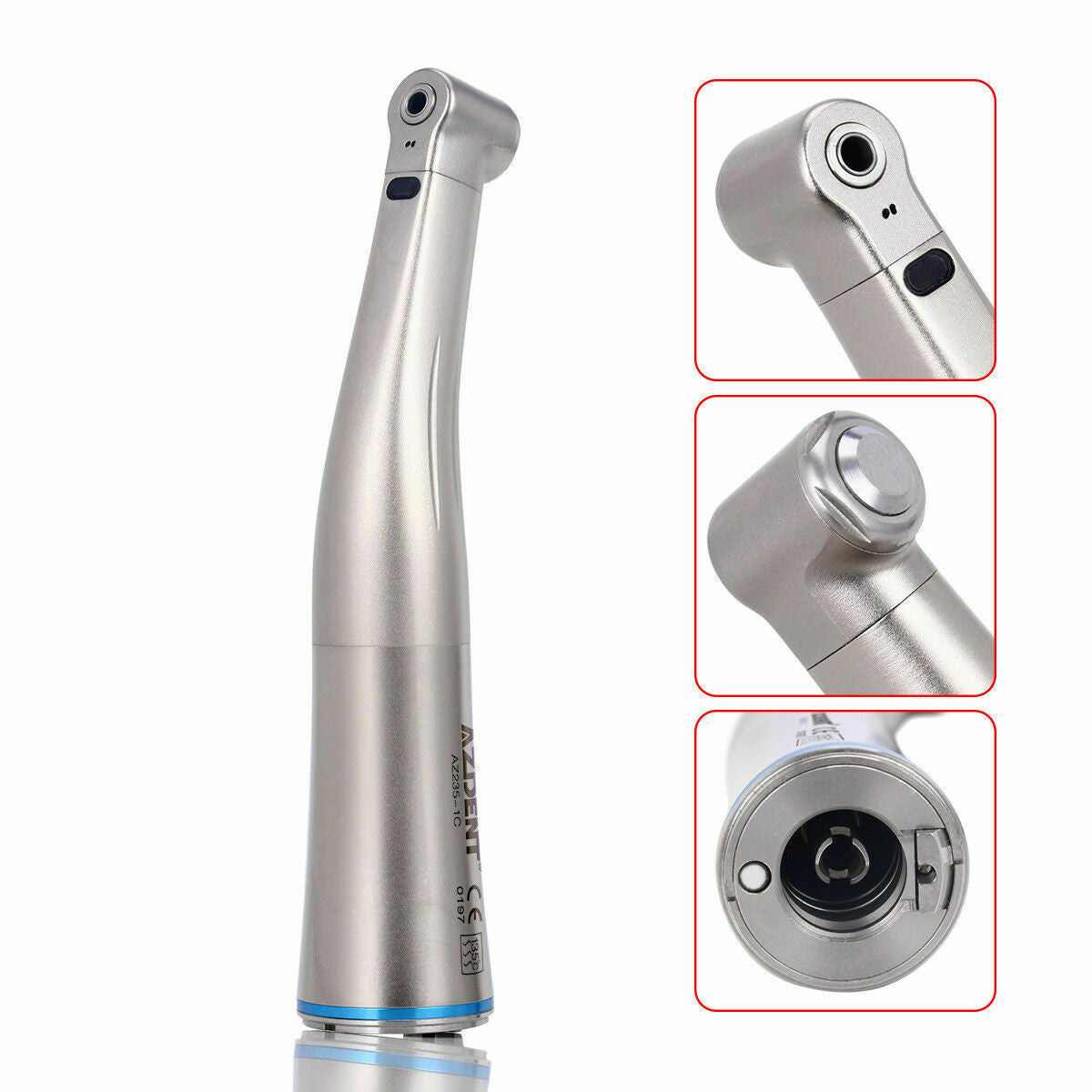 Dental 1:1 LED Fiber Optic Push Button Contra Angle Handpiece Internal fit NSK