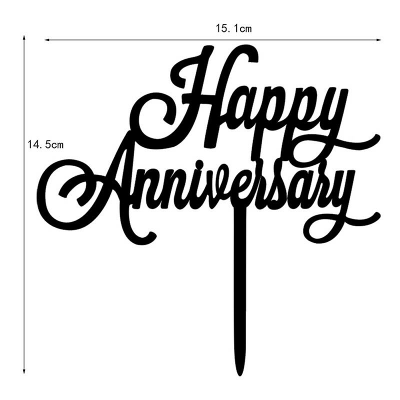 Happy Anniversary Letter Cake Topper Acrylic Xmas Party Cake Decoration.l8