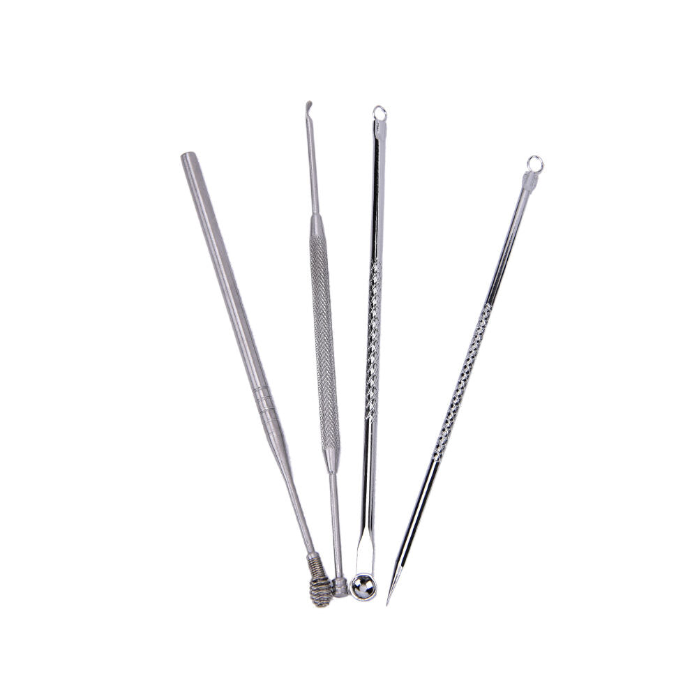 4x Blackhead Pimple Comedone Acne Extractor Remover Tool+Ear Wax Stick Ki.l8