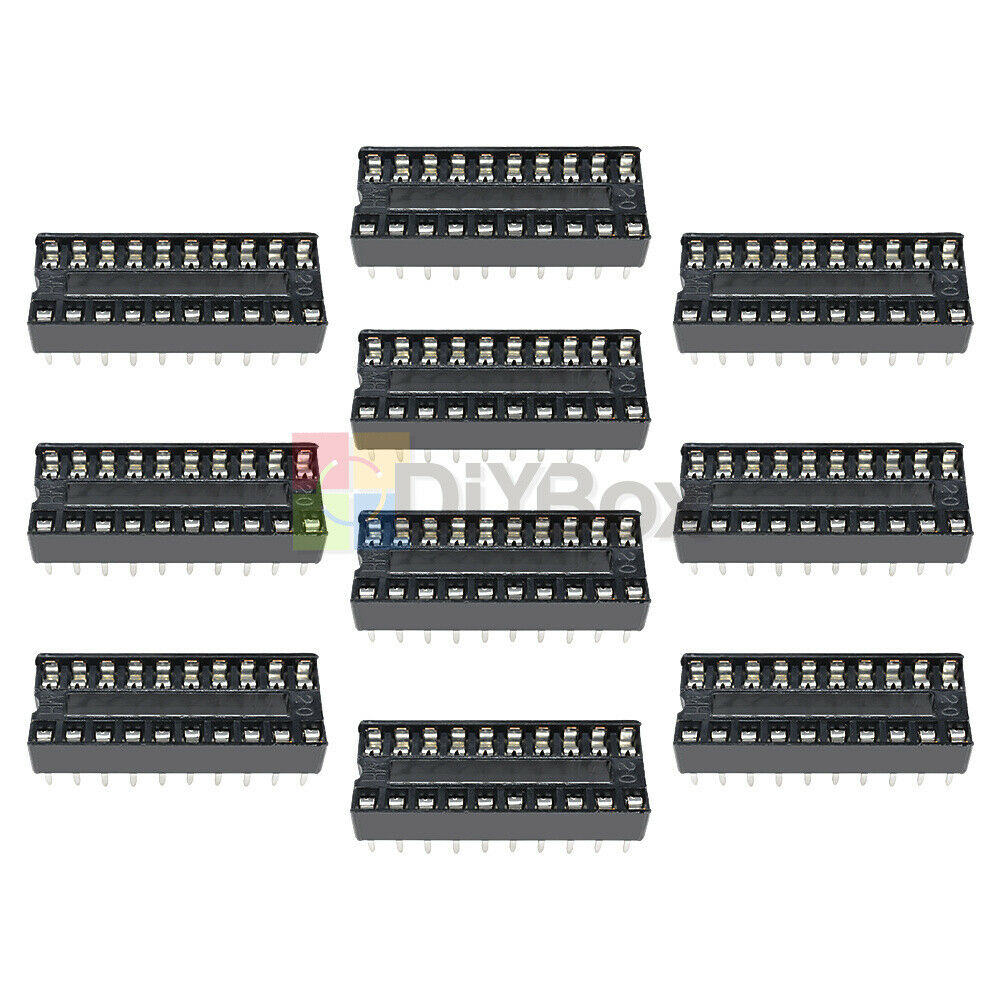 100X 20-Pins IC Sockets Adaptor Solder Dual Wipe Contact Type DIP-28 IC Socket