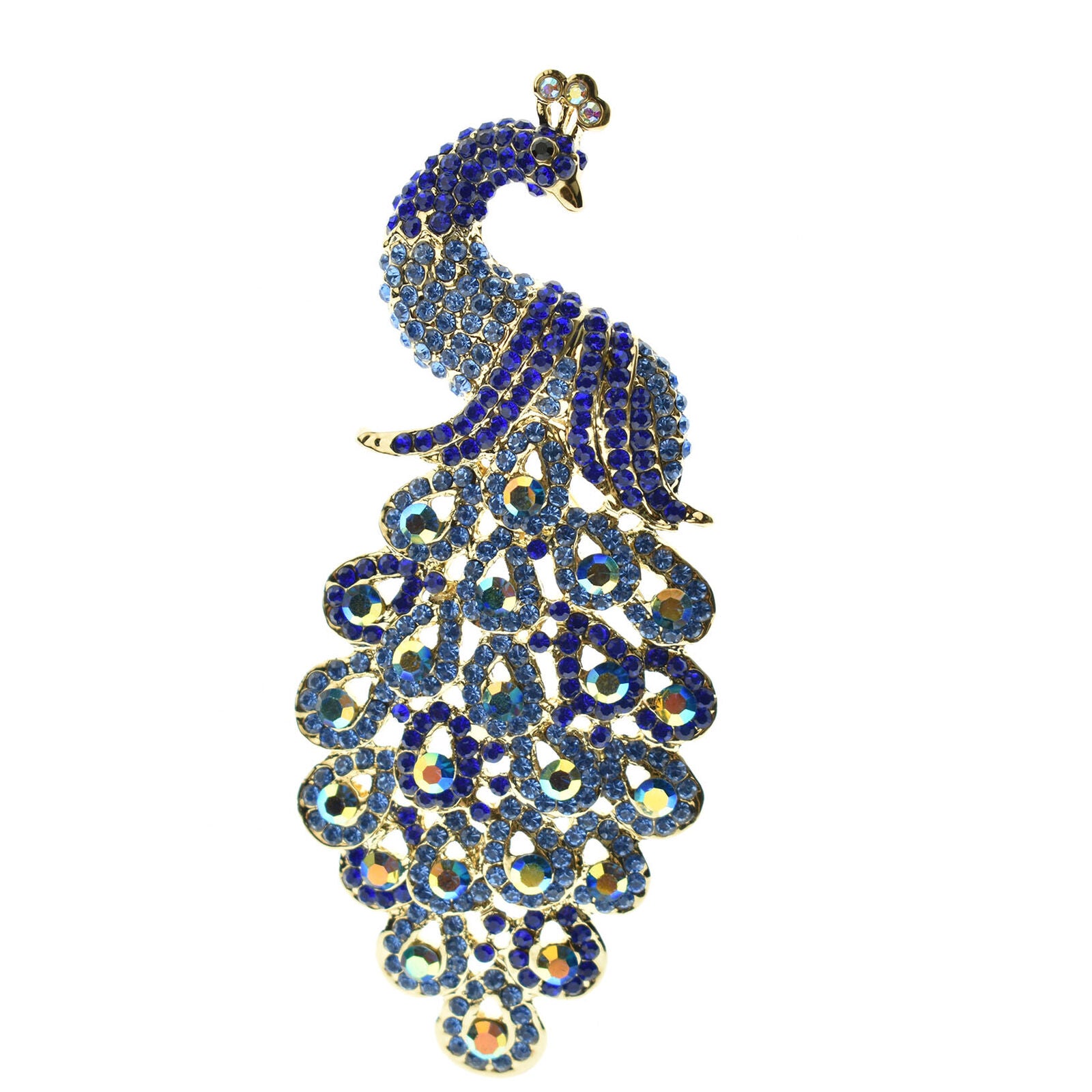 Christmas Peacock Brooch Women Lapel Pin Animal Pendant Blue Peafowl Halloween